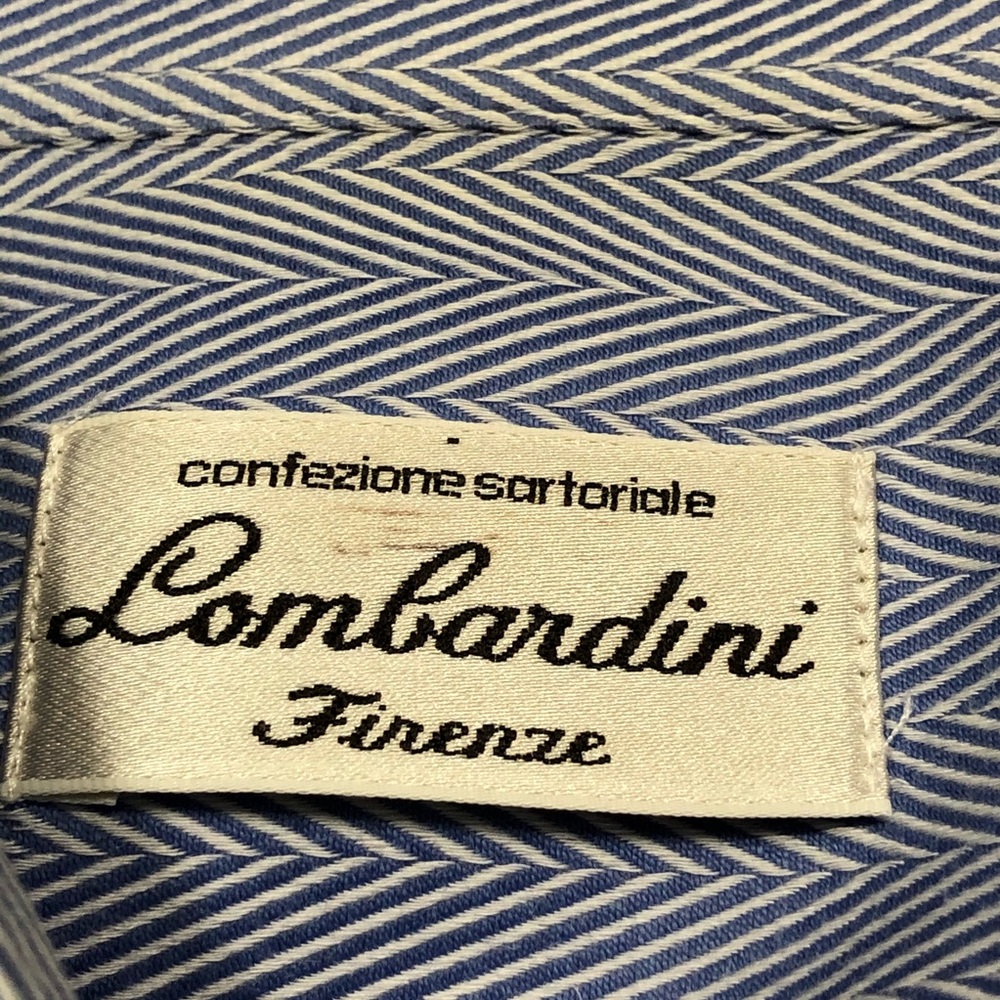 LOMBARDINI FIRENZE chevron stripes luxury shirt - Picture 8 of 9